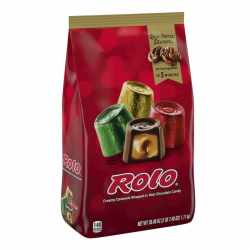 ROLO® Rich Chocolate Caramels Christmas Candy Bulk Bag Perspective: front