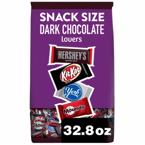 Hershey Assorted Dark Chocolate Flavored Snack Size Candy Party Pack Perspective: front