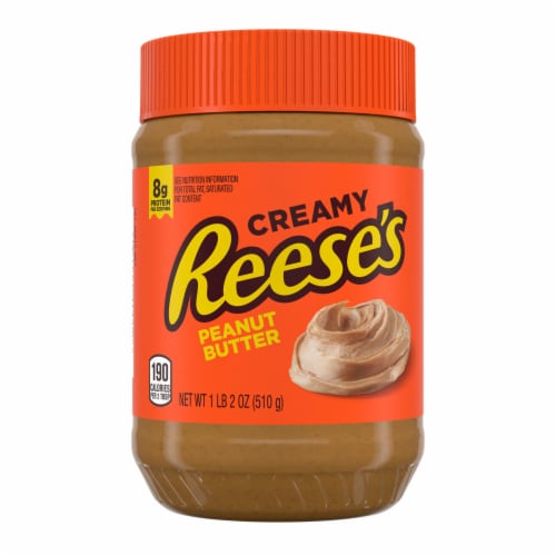 REESE'S Creamy Peanut Butter Spread Jar Perspective: front