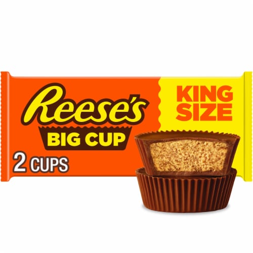 REESE'S Big Cup Milk Chocolate King Size Peanut Butter Cups Candy Pack Perspective: front