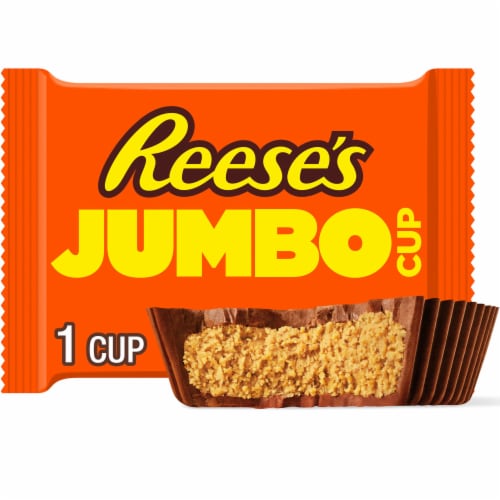 REESE'S Jumbo Cup Milk Chocolate Peanut Butter Cup Candy Pack Perspective: front