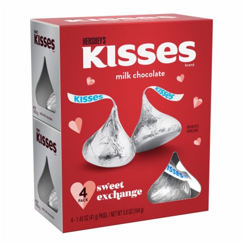 Hershey's Sweet Exchange Milk Chocolate Kisses Candy Valentine Perspective: front