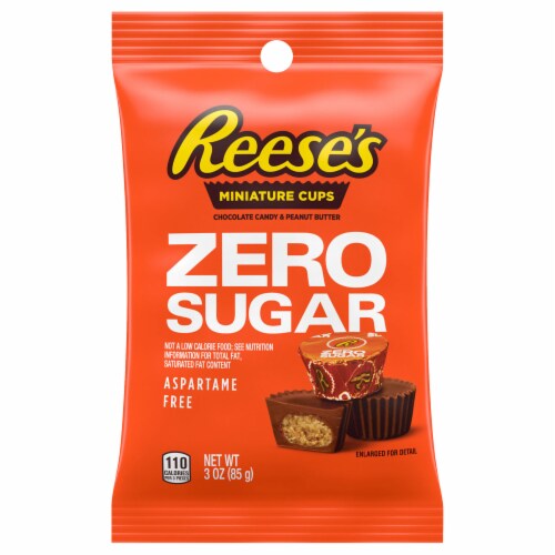 Reese's Sugar Free Peanut Butter Cups Miniatures Chocolate Candy Bag Perspective: front
