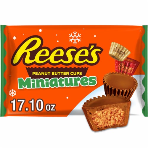 REESE'S Miniatures Milk Chocolate Peanut Butter Cups Candy Christmas Bag Perspective: front