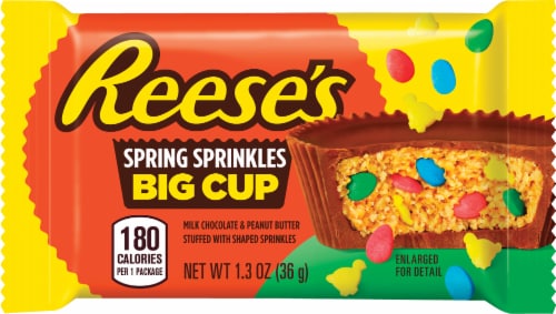 Reese's Spring Sprinkles Big Cup- Standard Bar Perspective: front