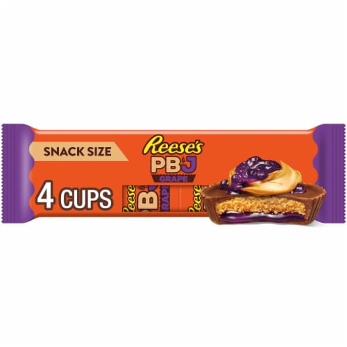 REESE'S PB&J Grape Milk Chocolate Snack Size Peanut Butter Cups Candy Packs Perspective: front