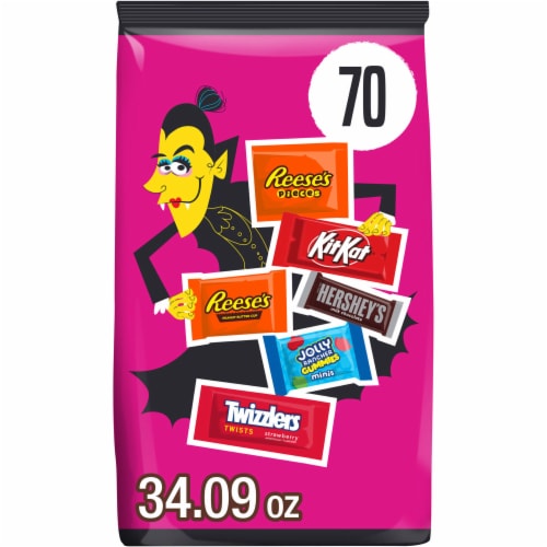 Hershey Assorted Flavored Halloween Candy Bulk Bag Perspective: front