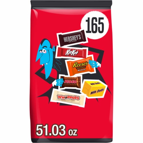 Hershey Assorted Flavored Halloween Candy Bulk Bag Perspective: front