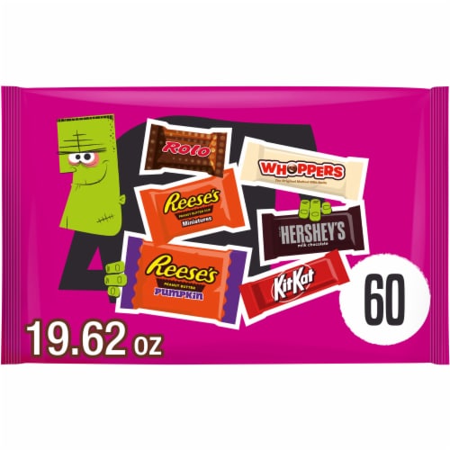 Hershey Assorted Flavored Halloween Candy Bag Perspective: front
