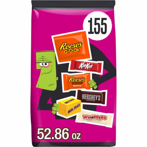 Hershey Assorted Flavored Halloween Candy Bulk Bag Perspective: front
