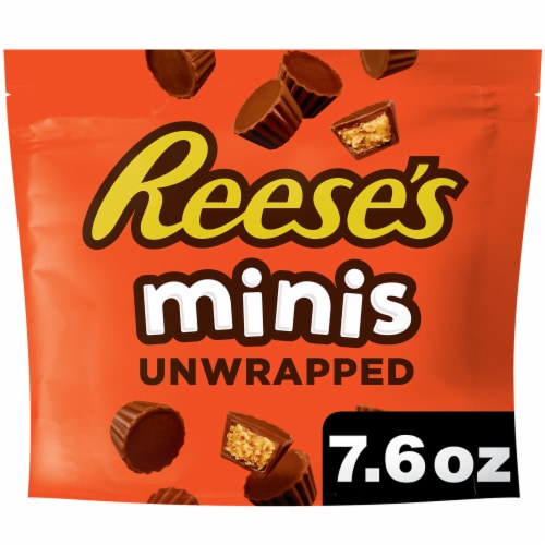 REESE'S Minis Unwrapped Milk Chocolate Peanut Butter Cups Candy Bag Perspective: front