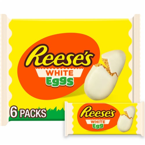 REESE'S White Creme Peanut Butter Eggs Easter Candy Packs Perspective: front