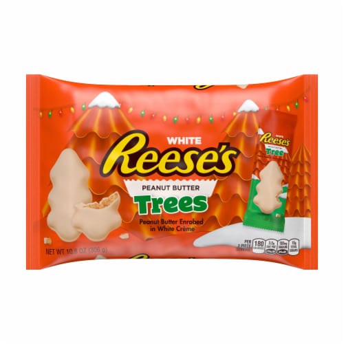 Reese's White Creme Peanut Butter Trees Holiday Candy Perspective: front