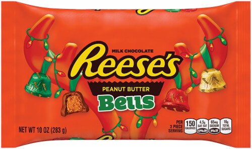 Reese's Milk Chocolate Peanut Butter Bells Holiday Candy Perspective: front