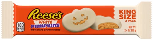 REESE'S White Creme Peanut Butter Pumpkins Candy Halloween King Size Pack Perspective: front