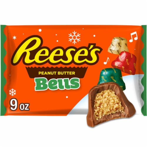 REESE'S Chocolate Peanut Butter Creme Bells Christmas Candy Bag Perspective: front