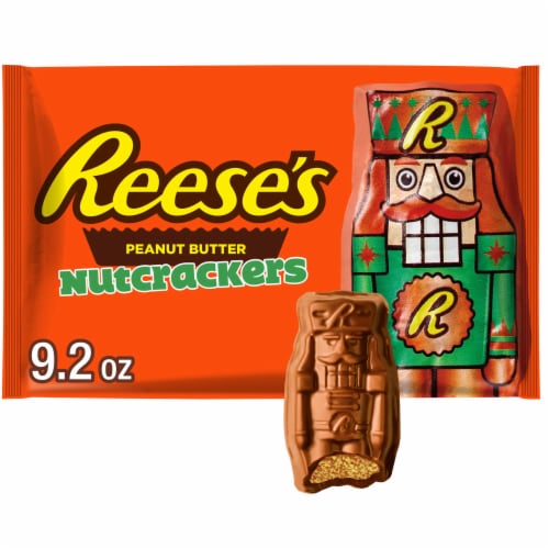 REESE'S Milk Chocolate Peanut Butter Creme Nutcrackers Candy Christmas Bag Perspective: front
