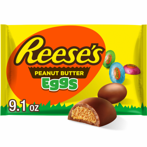 REESE'S Milk Chocolate Peanut Butter Creme Eggs Easter Candy Bag Perspective: front