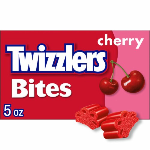 TWIZZLERS Bites Cherry Flavored Licorice Style Chewy Candy Box Perspective: front