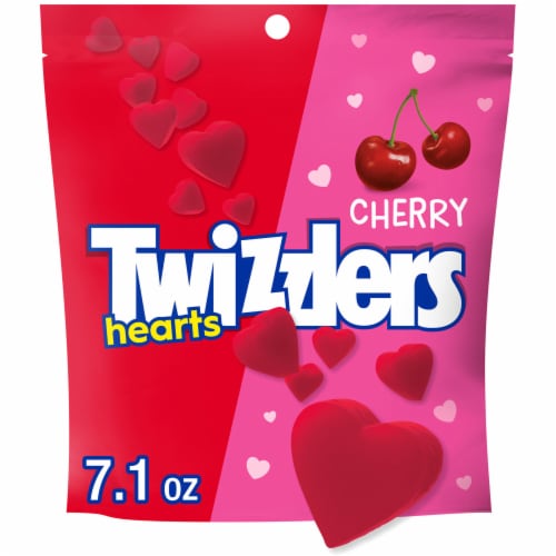 TWIZZLERS Cherry Flavored Hearts Valentine Candy Bag Perspective: front