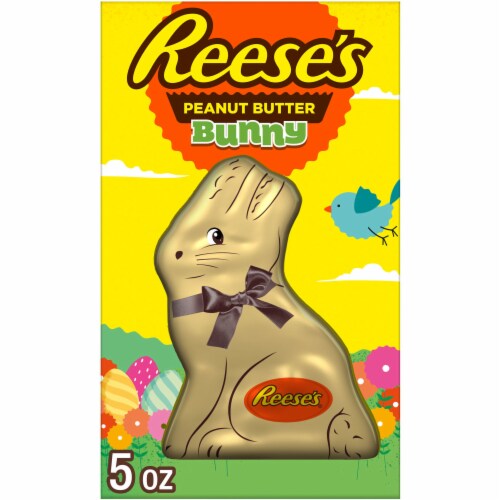 REESE'S Peanut Butter Milk Chocolate Bunny Easter Candy Gift Box Perspective: front