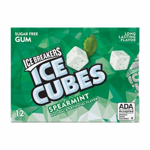 Ice Breakers Ice Cubes Spearmint Gum Perspective: front