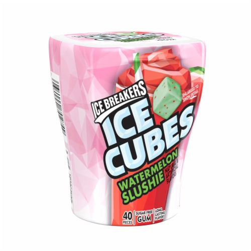 ICE BREAKERS Ice Cubes Watermelon Slushie Sugar Free Chewing Gum Bottle