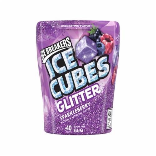 Ice Breakers Sugar Free Limited Edition Glitter Sparkleberry Flavored Gum Perspective: front