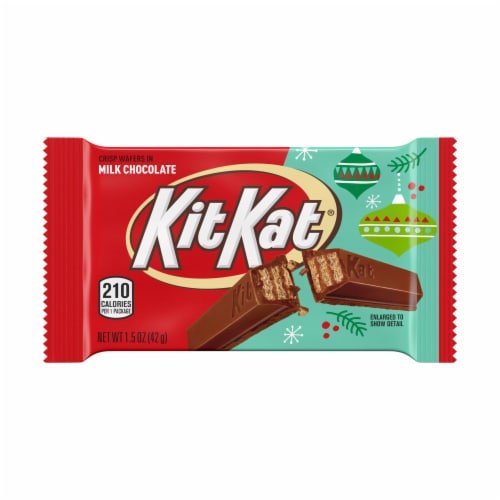 Kit Kat® Milk Chocolate Crisp Wafers Holiday Candy Bar Perspective: front