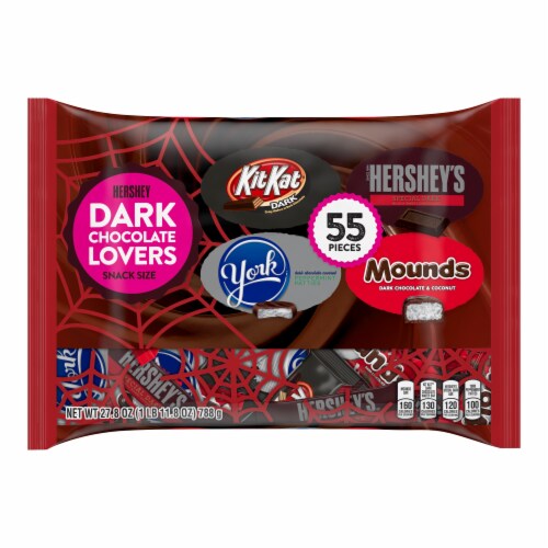 Hershey Dark Chocolate Lovers Snack Size Halloween Candy Assortment Perspective: front
