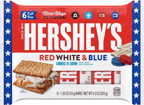 Hershey's Red White & Blue Cookies 'N' Creme Candy Bars Perspective: front