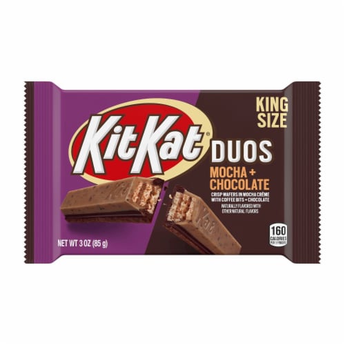 Kit Kat® Duos Mocha Flavored Creme Chocolate And Coffee Bits King Size Wafer Candy Bar Perspective: front