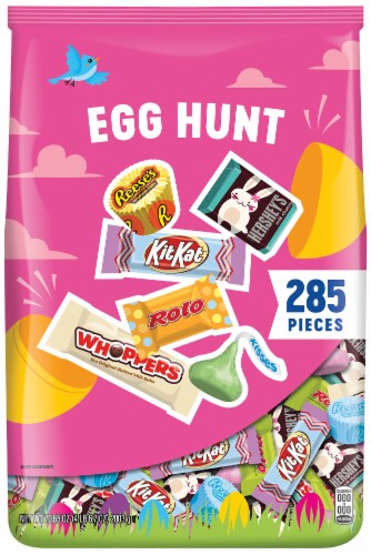 Hershey's Rolo Whopper Kit Kat Reese's Kisses Assorted Easter Egg Hunt Candy Perspective: front