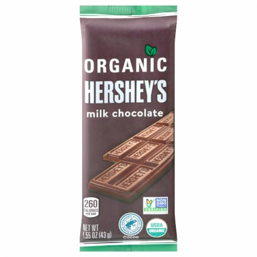 HERSHEY'S ORGANIC MILK CHOCOLATE Perspective: front