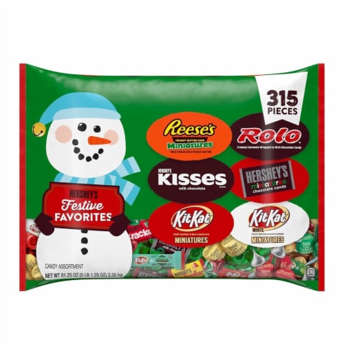 Hershey Festive Favorites Holiday Candy Assortment Bag, 81.25 Ounce