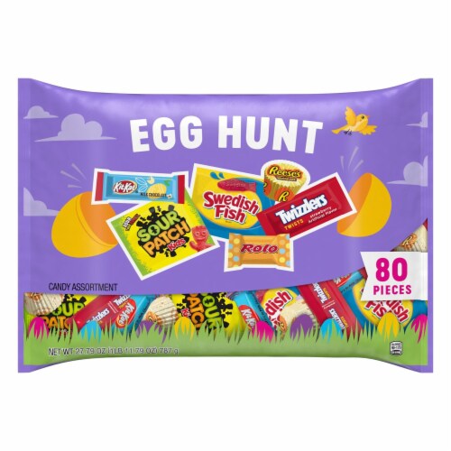 Hershey and Mondelez Egg Hunt Chocolate and Sweet Assortment Easter Candy Perspective: front