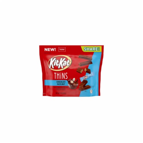 KIT KAT® THiNS Hazelnut Flavored Milk Chocolate Bite Size Wafer Candy Bars Share Pack Perspective: front