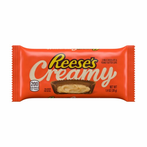 REESE'S Creamy Milk Chocolate Peanut Butter Cups Candy Pack Perspective: front