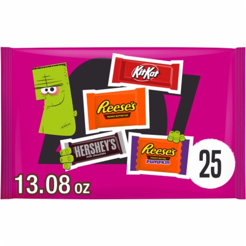 Hershey Milk Chocolate Assortment Snack Size Halloween Candy Variety Bag Perspective: front