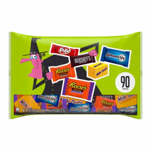 Hershey Assorted Chocolate Flavored Halloween Candy Variety Bag Perspective: front