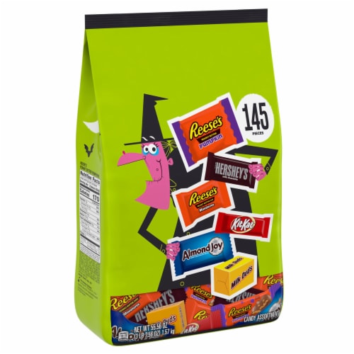 Hershey Assorted Chocolate Flavored Halloween Candy Variety Bag Perspective: front