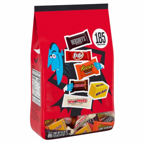 Hershey Assorted Chocolate Flavors Bite Size Halloween Candy Bulk Variety Bag Perspective: front