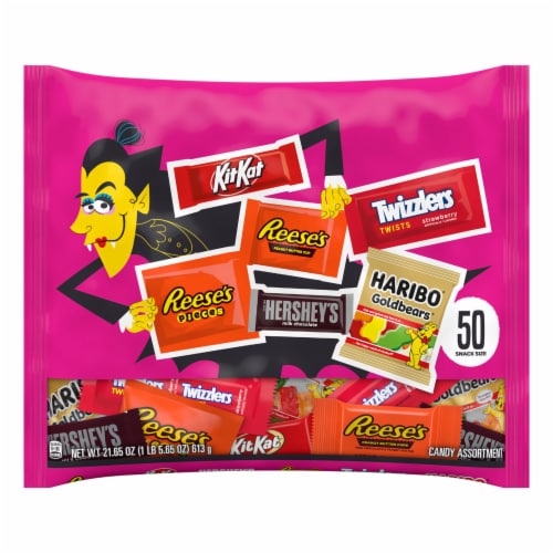 Hershey Assorted Flavored Snack Size Halloween Candy Bag Perspective: front
