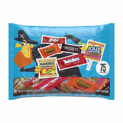 Hershey Miniatures Assorted Flavored Halloween Candy Bag Perspective: front
