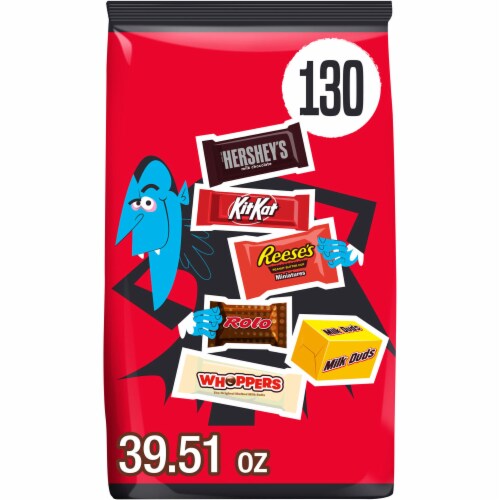 Hershey Miniatures Assorted Flavored Halloween Candy Bulk Bag Perspective: front