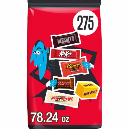 Hershey Miniatures Assorted Flavored Halloween Candy Bulk Bag Perspective: front