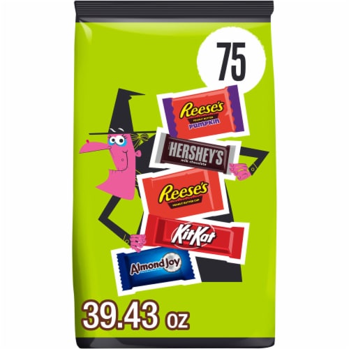 Hershey Assorted Flavored Snack Size Halloween Candy Bulk Bag Perspective: front
