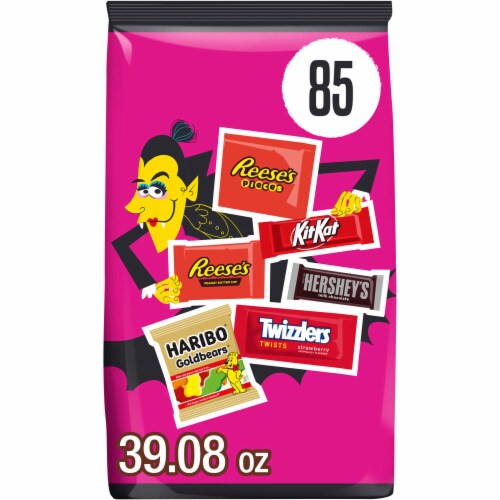 Hershey Assorted Flavored Snack Size Halloween Candy Bulk Bag Perspective: front