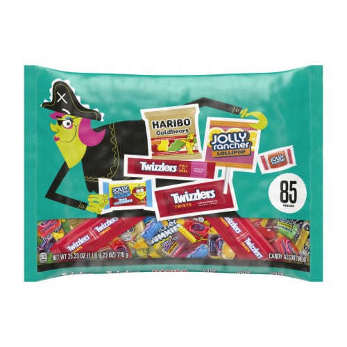 HARIBO JOLLY RANCHER and TWIZZLERS Assorted Fruit Flavored Halloween Candy Bag Perspective: front