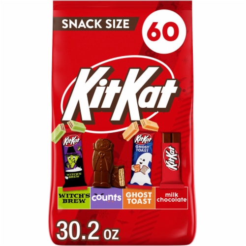 KIT KAT® Assorted Flavored Wafer Snack Size Halloween Candy Bag Perspective: front
